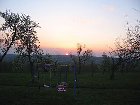 Sonnenuntergang in Richtung Rheinebene